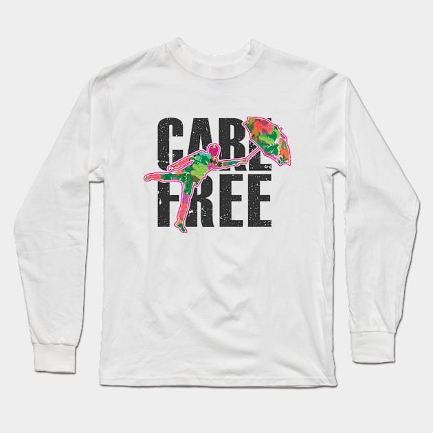 Carefree - Silhouette Man with Umbrella - Freedom Long Sleeve T-Shirt by Curated and Minimal Tees